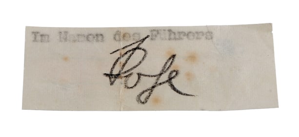 WWII GERMAN THIRD REICH CUT SIGNATURE OSWALD POHL