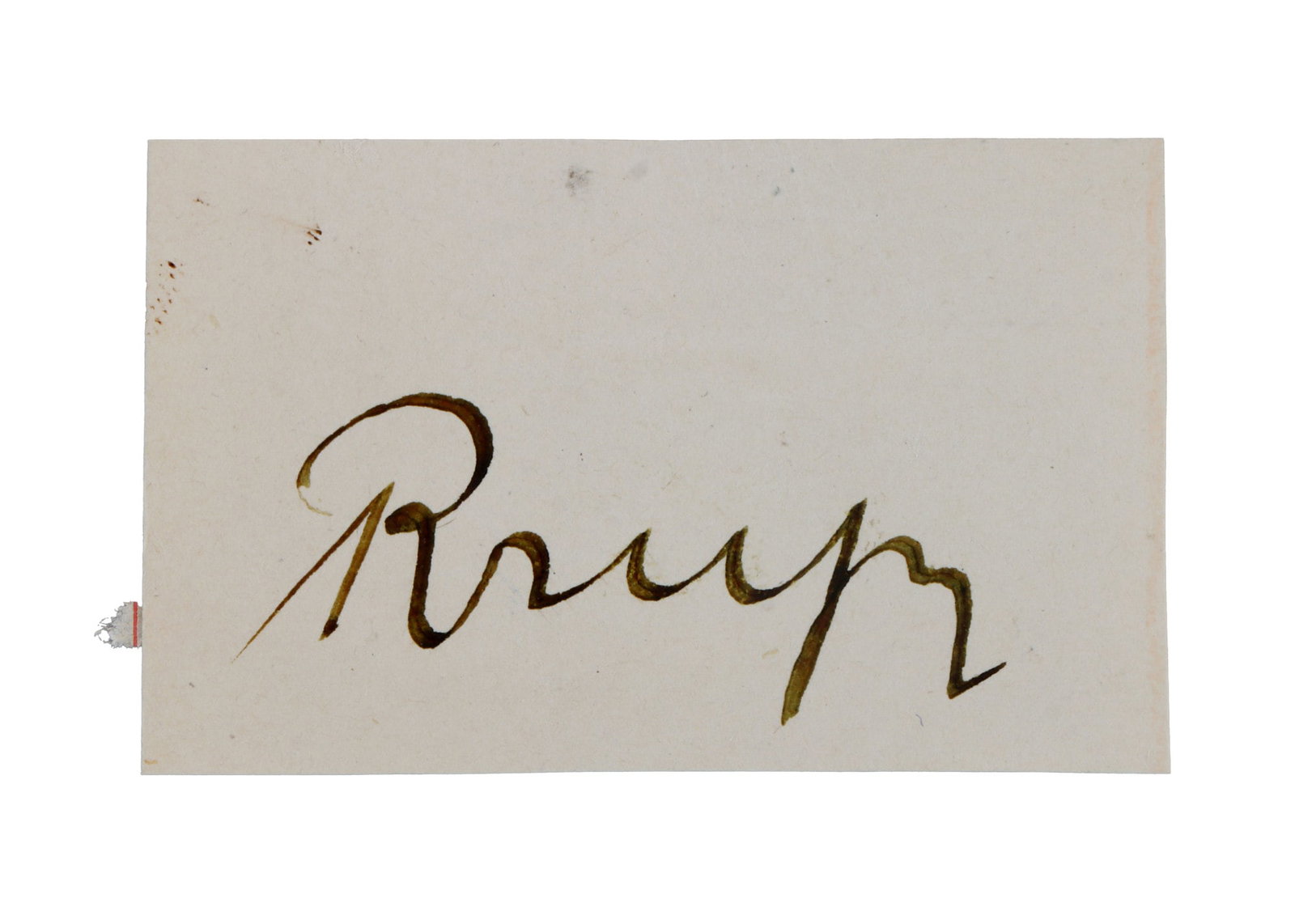 WWII GERMAN THIRD REICH CUT SIGNATURE RUDOLF HESS: A cut signature of senior NSDAP leader Rudolf Hess. This cut signature has been separated from a pasted mounting in an autograph book. Good condition,.