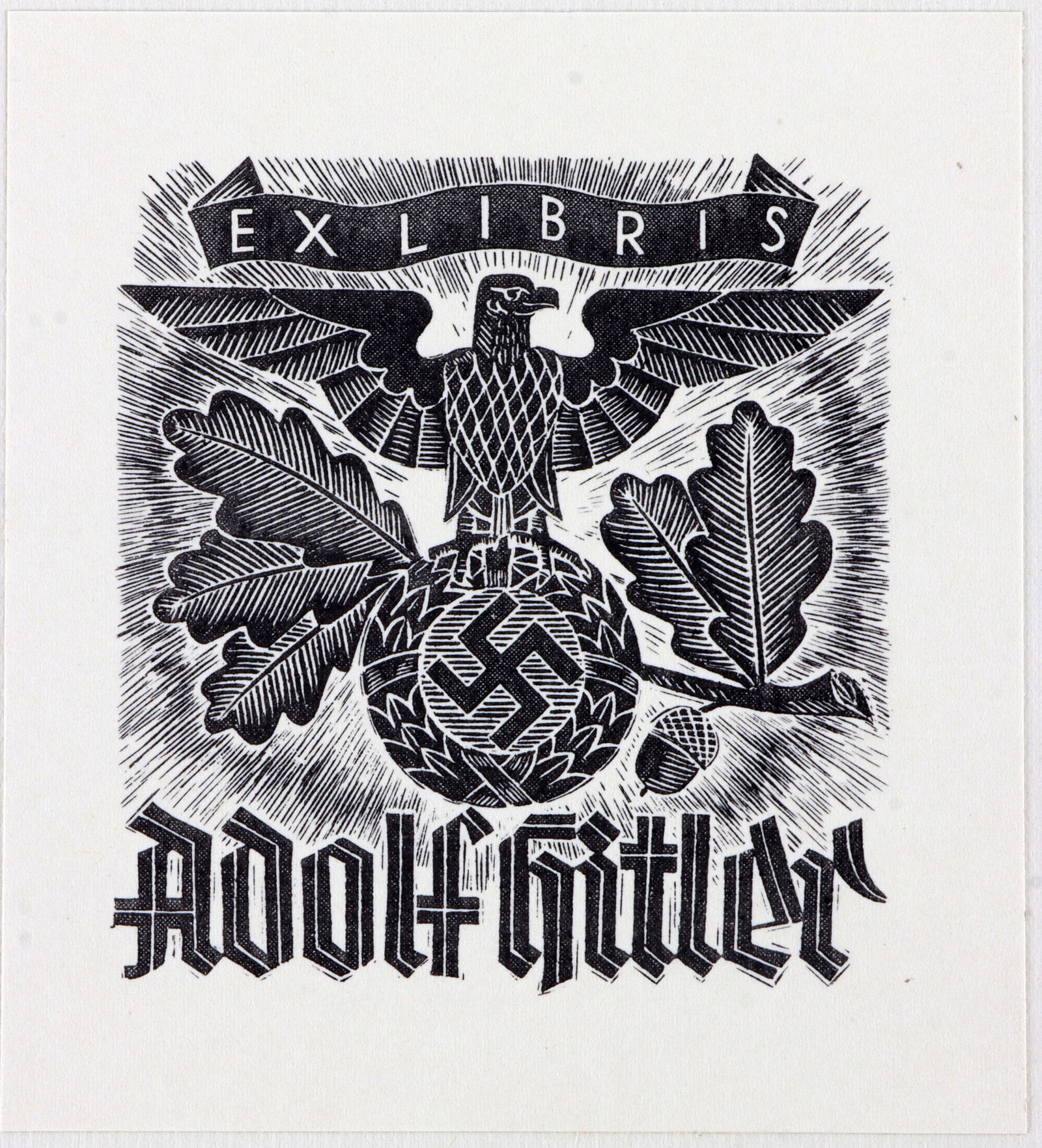 WWII GERMAN THIRD REICH HITLER EX LIBRIS: An archaeological digest bearing the personal ex libris of Adolf Hitler. Very good, original condition.