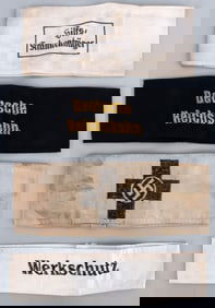 WWII GERMAN THIRD REICH ARMBANDS MIXED LOT OF 4