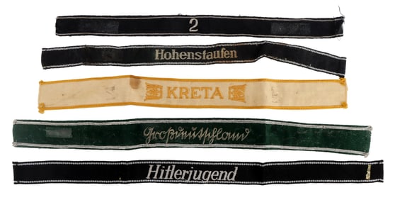 WWII GERMAN THIRD REICH CUFF TITLE LOT OF 5