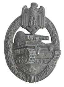 WWII GERMAN PANZER ASSAULT BADGE IN SILVER