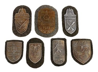 WWII GERMAN THIRD REICH SHIELDS LOT OF 7