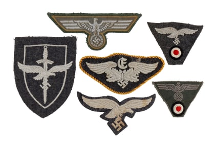 WWII GERMAN THIRD REICH INSIGNIA PATCH LOT OF 6