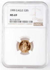 1999 NGC MS69 US GOLD 1/0TH OUNCE AMERICAN EAGLE