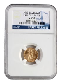 MS70 GRADED 1/10 GOLD EAGLE EARLY RELEASE 2013