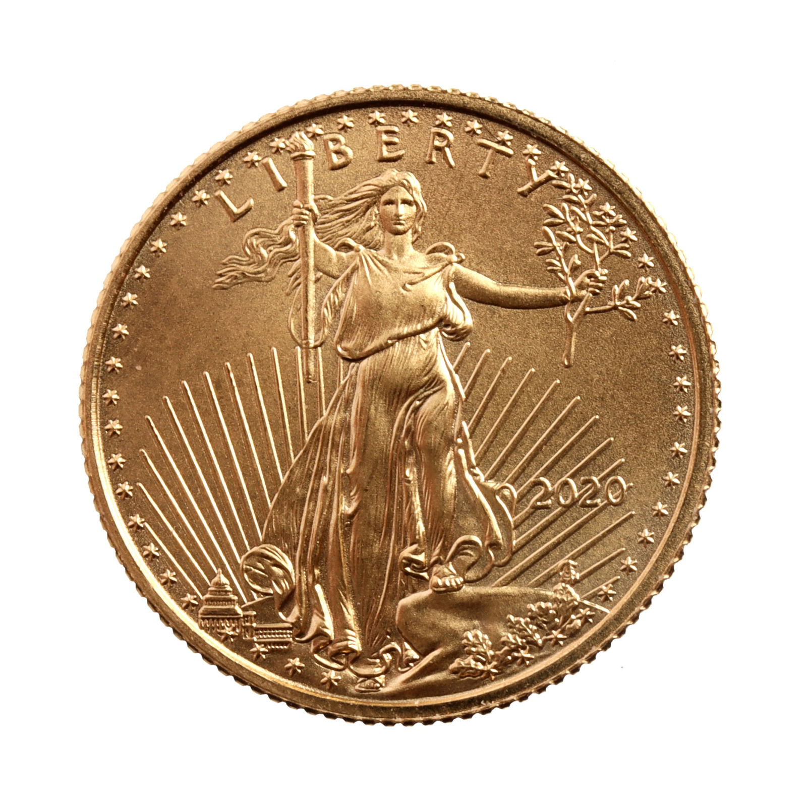 US 1/10 OZT GOLD EAGLE COIN 2020 BU (1 of 2)