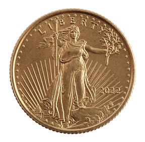 US 1/10 OZT GOLD EAGLE COIN 2022 BU