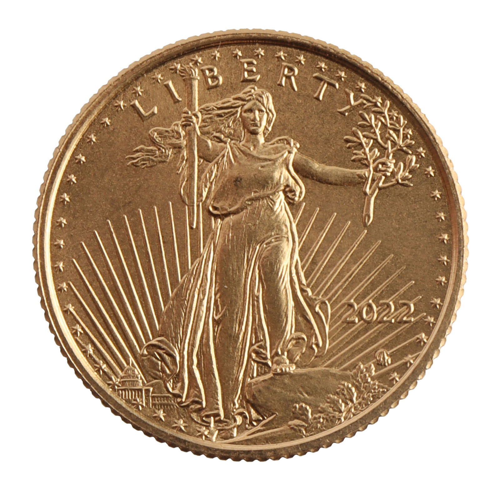 US 1/10 OZT GOLD EAGLE COIN 2022 BU (1 of 2)