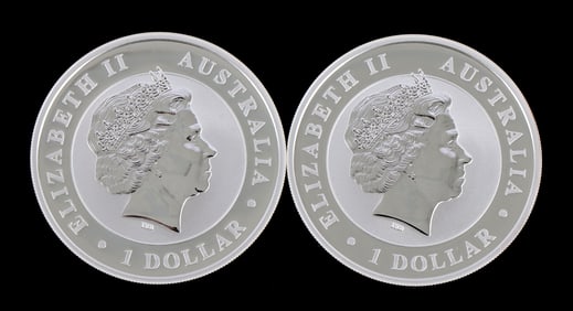 TWO 1 OZT .999 SILVER AUSTRALIAN DOLLAR