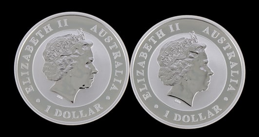 TWO 1 OZT .999 SILVER AUSTRALIAN DOLLARS