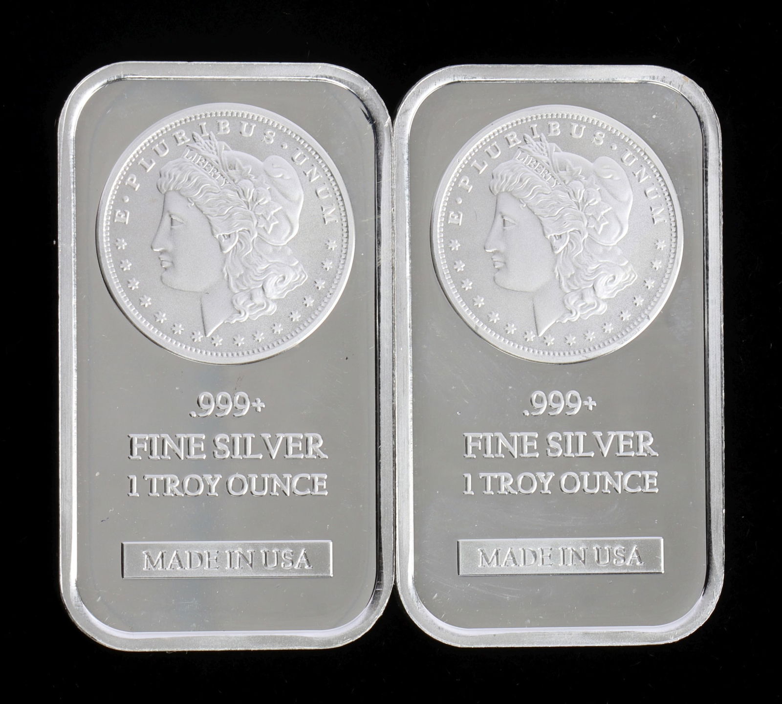 TWO 1 OZT .999 SILVER BULLION BAR MORGAN: Two ounces total. This lot reserved at melt.