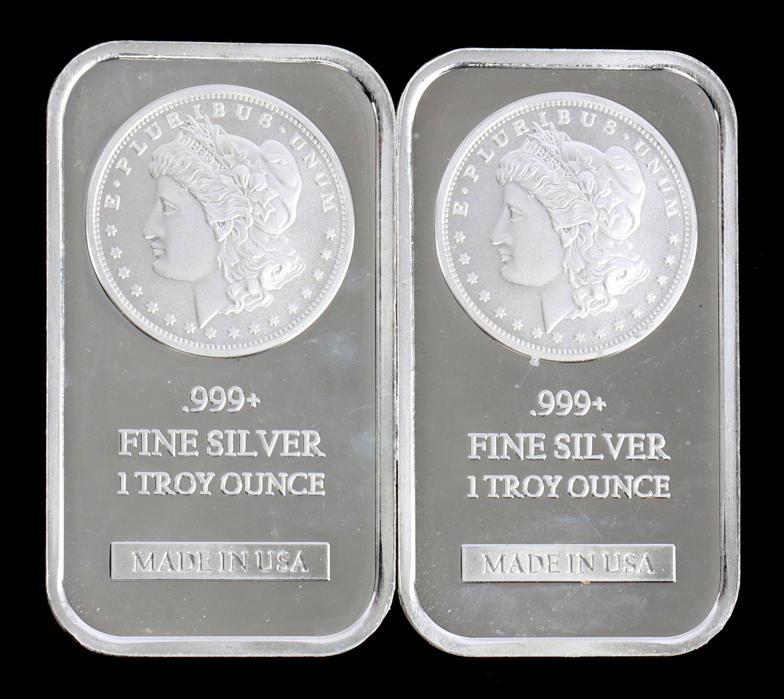 TWO 1 OZT .999 SILVER BULLION BAR MORGAN: Two ounces total. This lot reserved at melt.