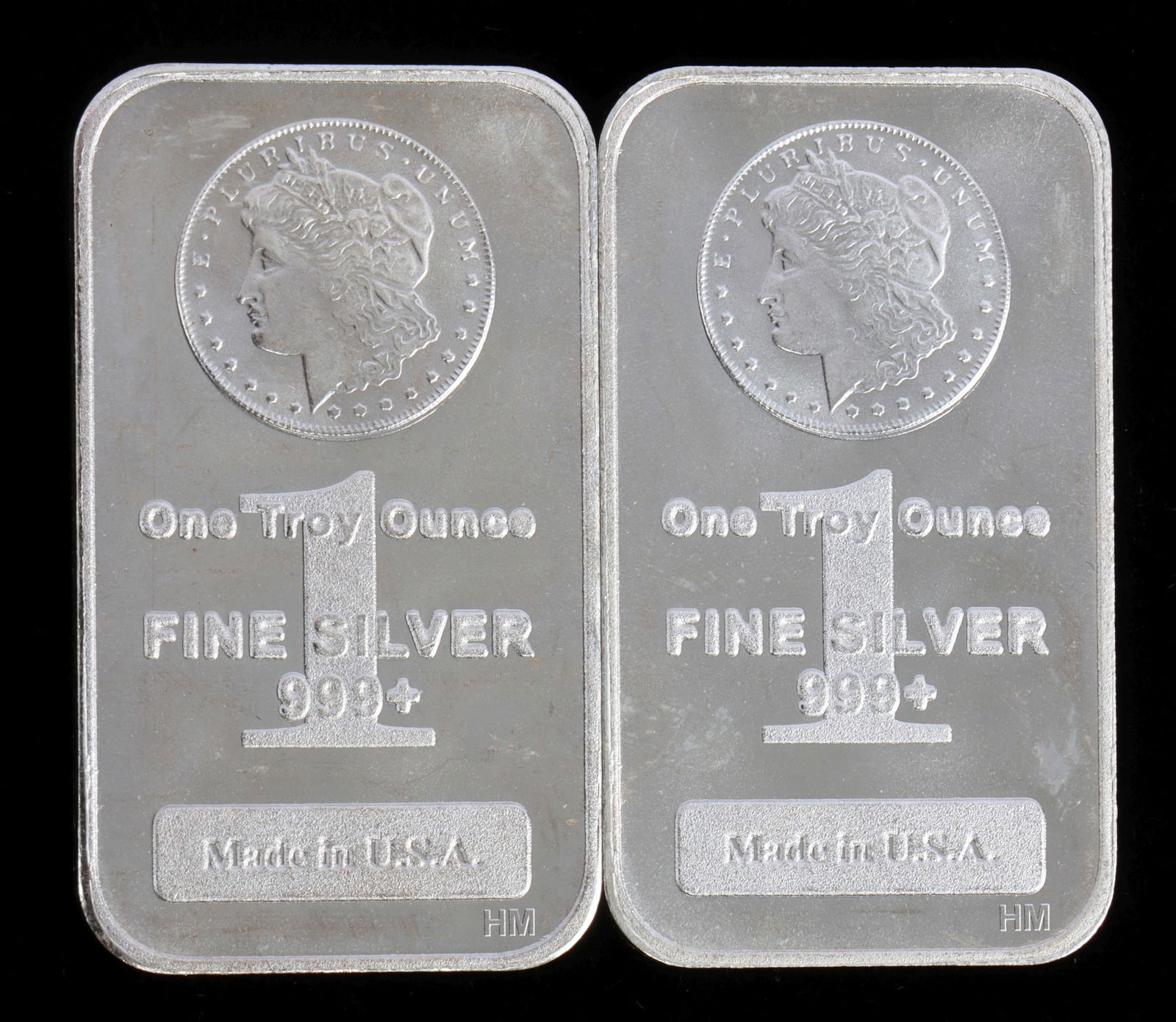TWO 1 OZT .999 SILVER BULLION BAR MORGAN (1 of 3)