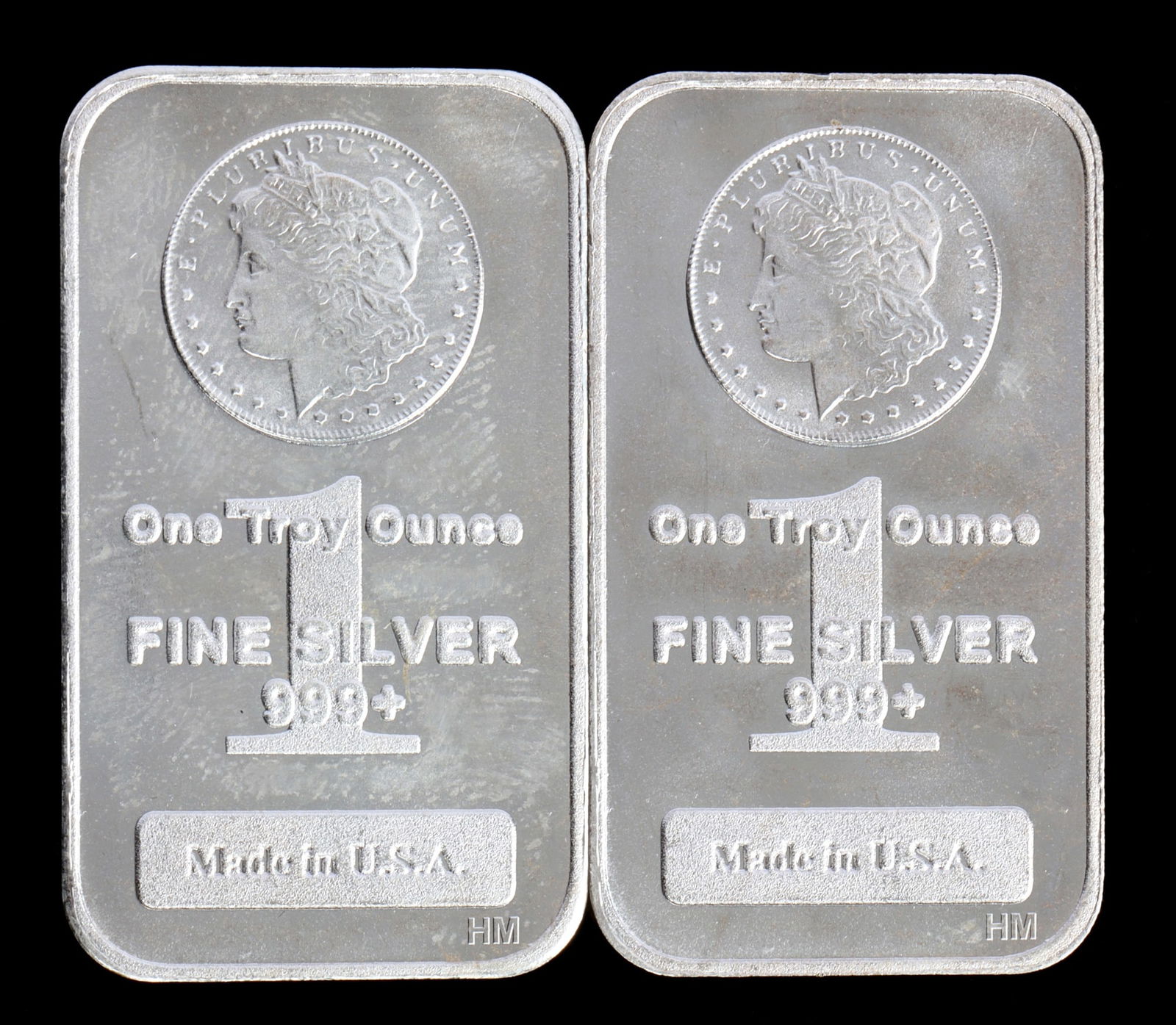 TWO 1 OZT .999 SILVER BULLION BAR MORGAN (1 of 2)