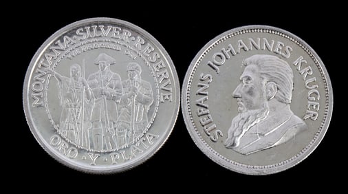 TWO 1 OZT .999 SILVER ROUNDS MIXED DESIGN