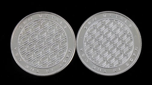 TWO 1 OZT .999 SILVER ROUNDS OPM METALS