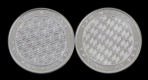 TWO 1 OZT .999 SILVER ROUNDS OPM METALS