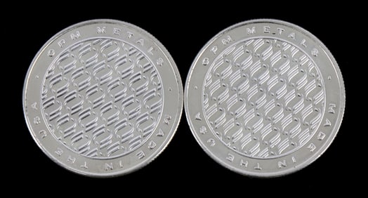 TWO 1 OZT .999 SILVER ROUNDS OPM METALS