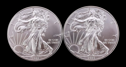 US .999 1 OZT SILVER EAGLES 2011 BU
