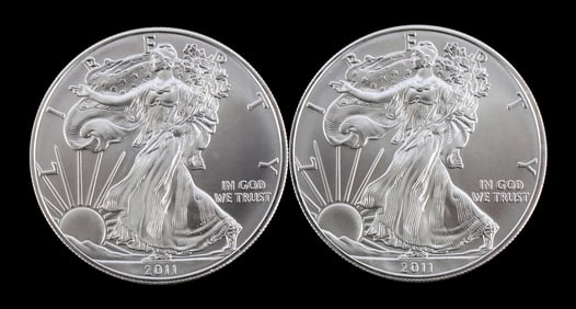 US .999 1 OZT SILVER EAGLES 2011 BU