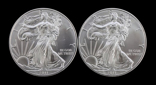 US .999 1 OZT SILVER EAGLES 2011 BU
