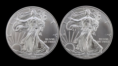 US .999 1 OZT SILVER EAGLES 2011 BU