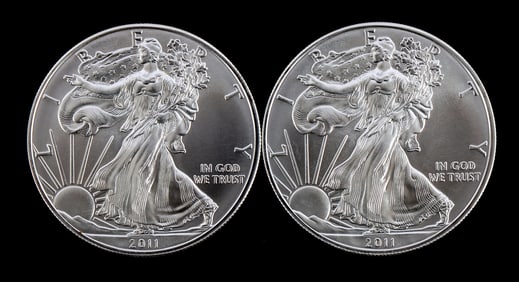 US .999 1 OZT SILVER EAGLES 2011 BU