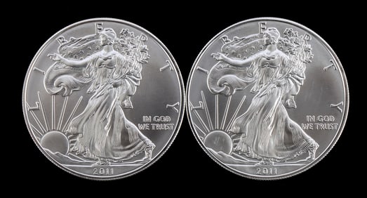 US .999 1 OZT SILVER EAGLES 2011 BU