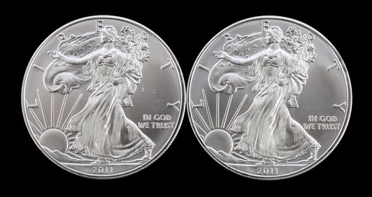 US .999 1 OZT SILVER EAGLES 2011 BU