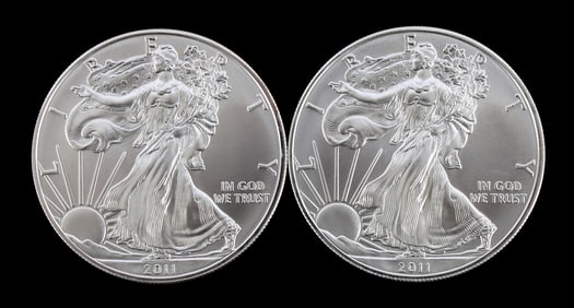 US .999 1 OZT SILVER EAGLES 2011 BU