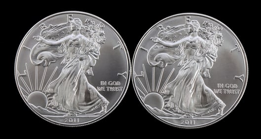 US .999 1 OZT SILVER EAGLES 2011 BU
