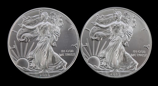US .999 1 OZT SILVER EAGLES 2015 BU