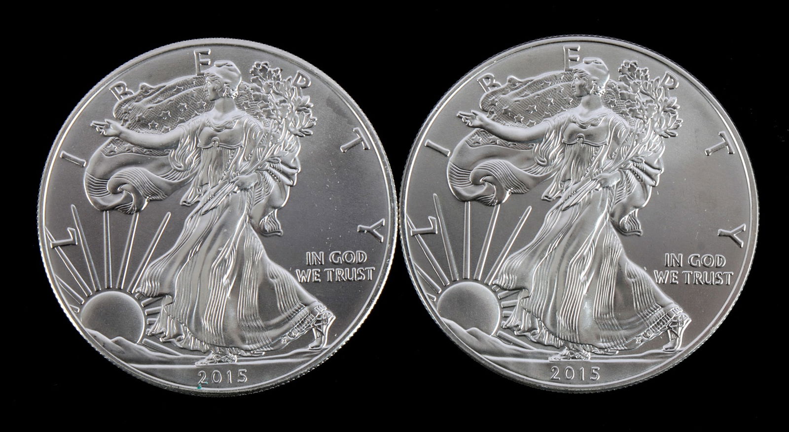 US .999 1 OZT SILVER EAGLES 2015 BU: Brilliant uncirculated. This lot reserved at melt.