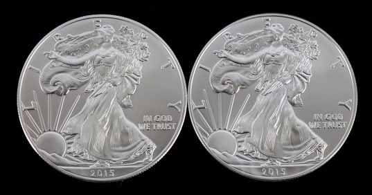 US .999 1 OZT SILVER EAGLES 2015 BU