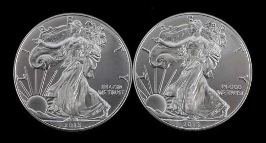US .999 1 OZT SILVER EAGLES 2015 BU