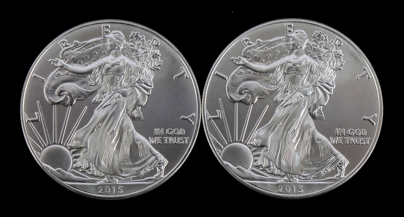 US .999 1 OZT SILVER EAGLES 2015 BU: Brilliant uncirculated. This lot reserved at melt.