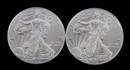 US .999 1 OZT SILVER EAGLES 2015 BU