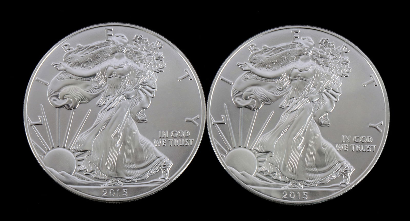 US .999 1 OZT SILVER EAGLES 2015 BU: Brilliant uncirculated. This lot reserved at melt.
