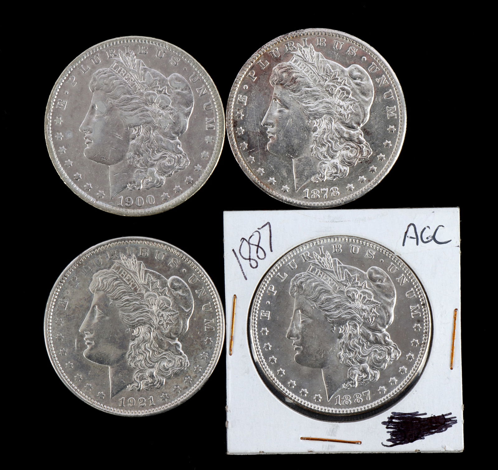 LOT OF 4 HIGH GRADE MORGAN SILVER DOLLARS (1 of 3)