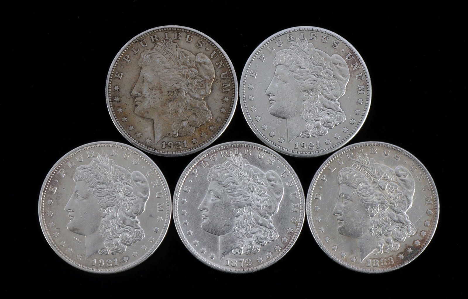 LOT OF 5 MORGAN SILVER DOLLAR COINS (1 of 3)