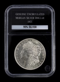 ENCAPSULATED MINT STATE MORGAN SILVER DOLLAR