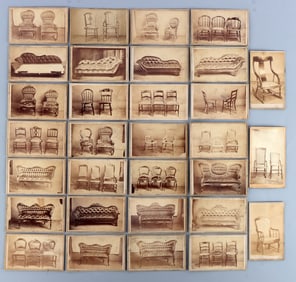 I.H. BONSALL FURNITURE SAMPLE PHOTO CDV LOT OF 31