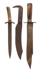 ANTIQUE HOMEMADE KNIFE LOT OF 3