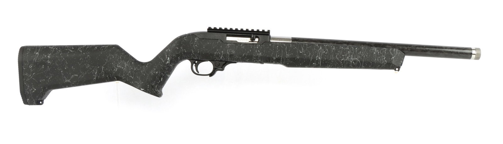 RUGER 10/22 CARBON FIBER .22 LR RIMFIRE RIFLE NIB: New in box Ruger 10/22 Carbon Fiber semi-automatic rimfire rifle. Magpul MOE X-22 stock, Ruger BX-Trigger, threaded 16.1-inch barrel and factory aluminum scope rail. Includes one (1) 10-round magazine
