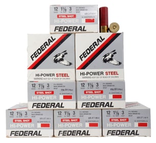200 RDS 12 GAUGE FEDERAL STEEL SHOT AMMO LOT