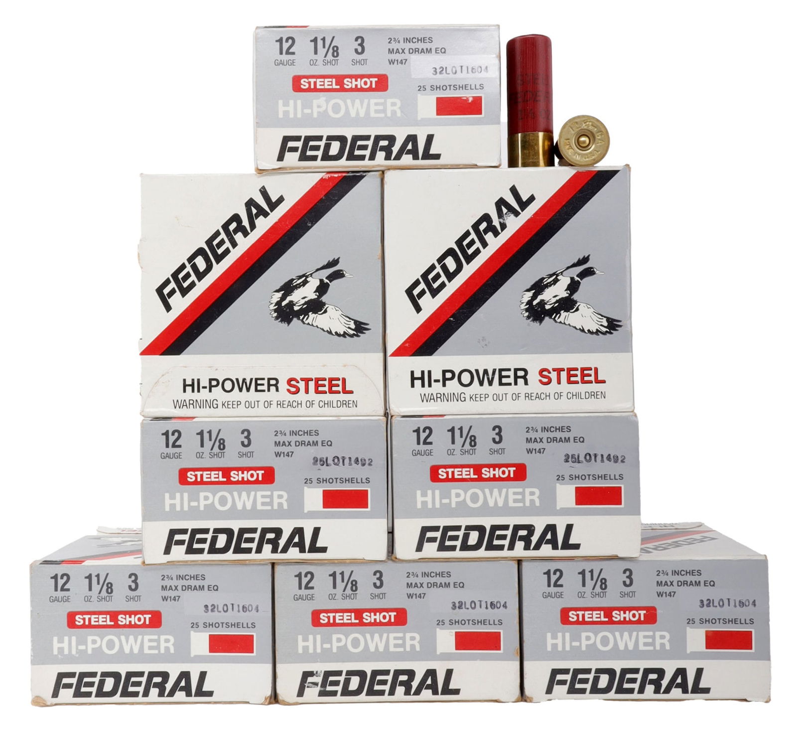 200 RDS 12 GAUGE FEDERAL STEEL SHOT AMMO LOT (1 of 2)
