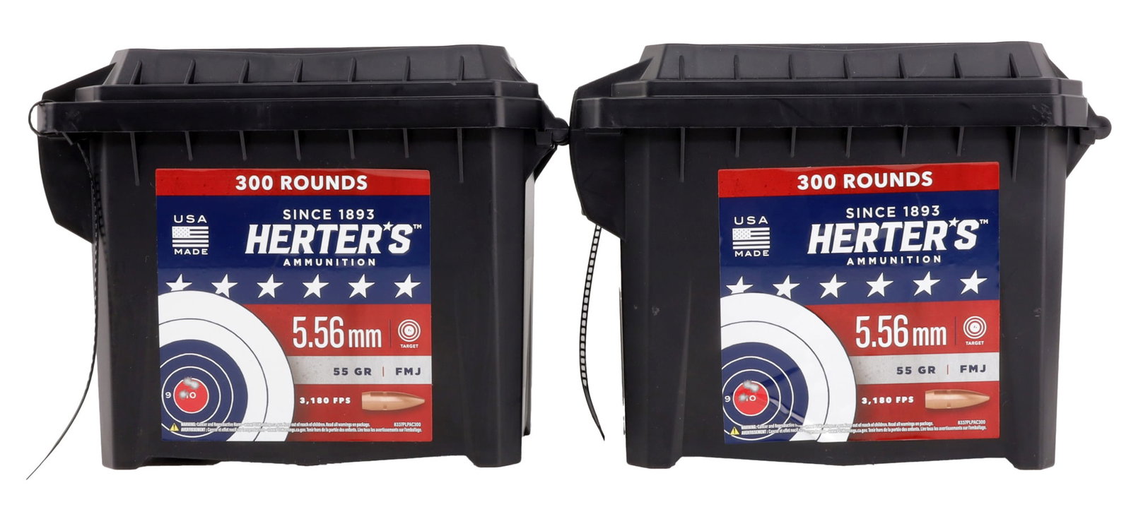 600 RDS 5.56X45 55GR FMJ HERTER'S TARGET AMMO: Lot of 600 rounds factory new 5.56x45mm 55gr FMJ. No international shipping. This lot has a reserve.
