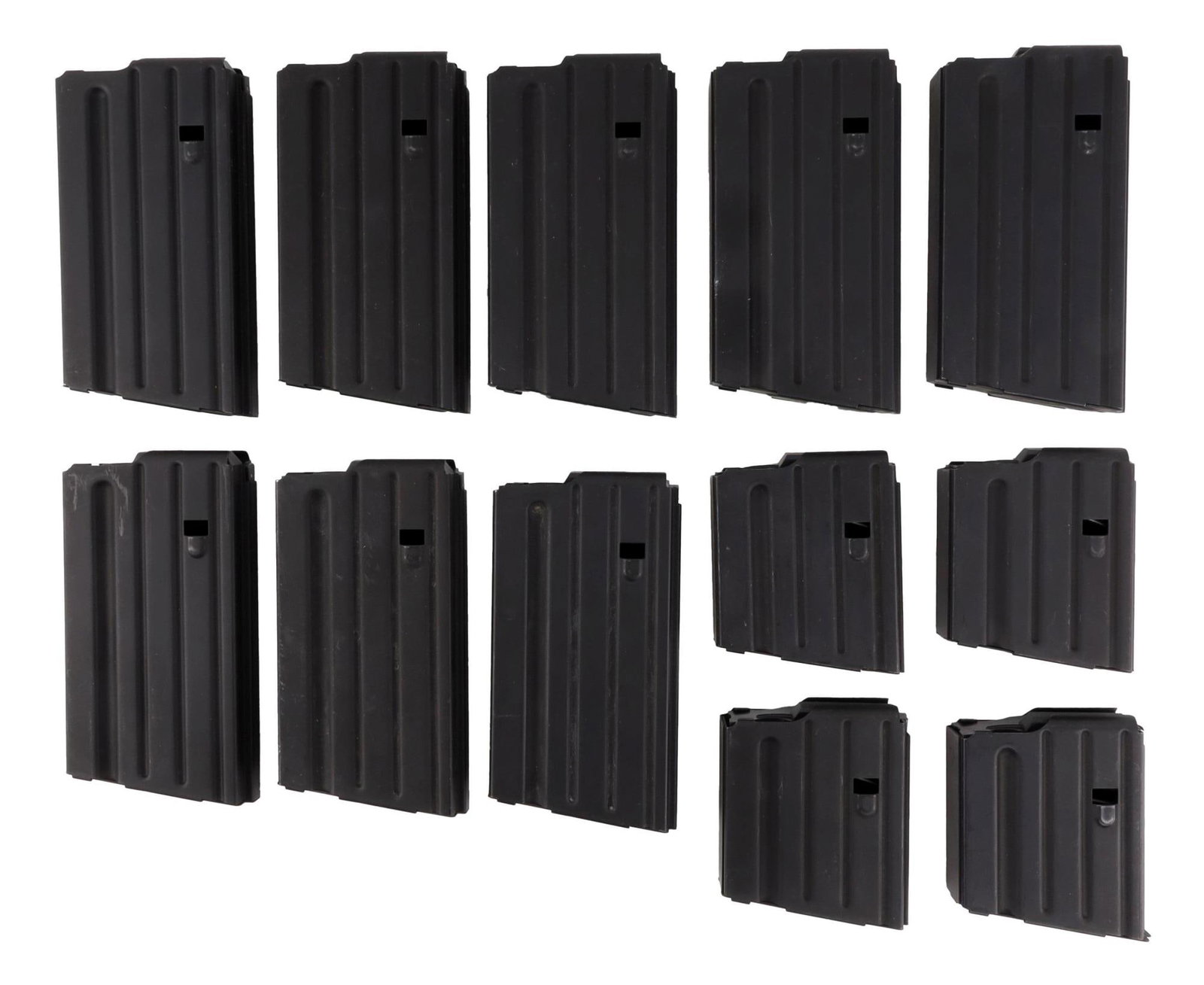 DPMS LR-308 SR-25 .308 WIN 7.62X51 MAGAZINE 12 PCS: Lot of twelve (12) DPMS Panther Arms LR-308 factory magazines. Includes eight 20-round magazines and four 10-round magazines. Parkerized. Very good condition.