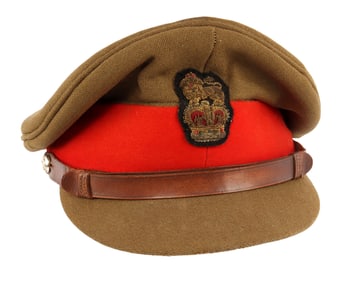 WWII BRITISH ARMY STAFF OFFICER CRUSHER VISOR CAP